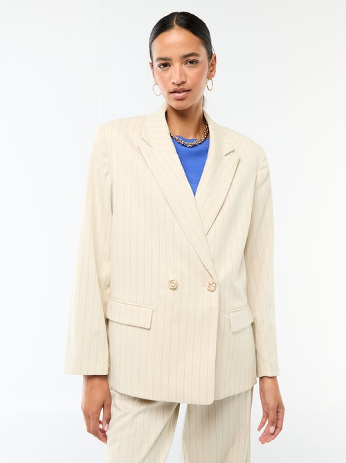 Veste de tailleur avec ouverture double boutonnage - Kiabi