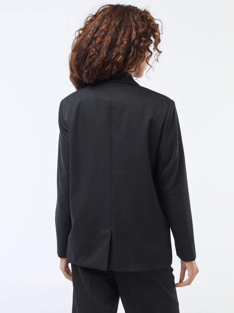 Veste de tailleur avec ouverture double boutonnage Noir - Kiabi