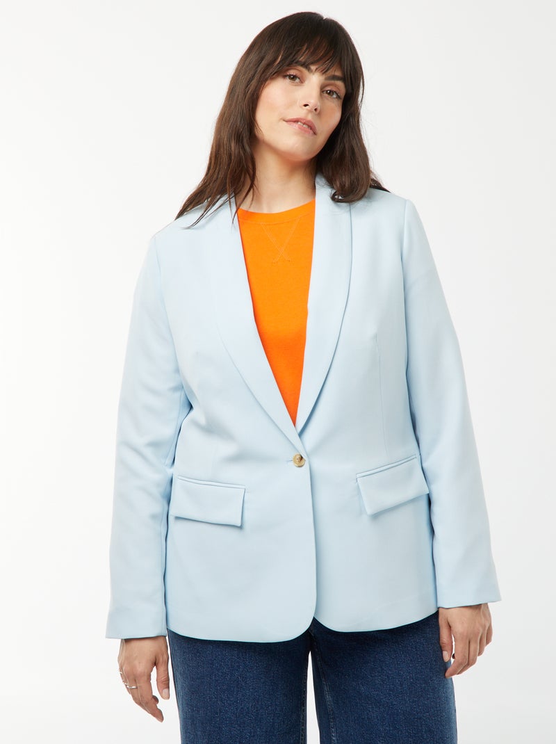 Veste de tailleur avec poche à rabat BLEU - Kiabi