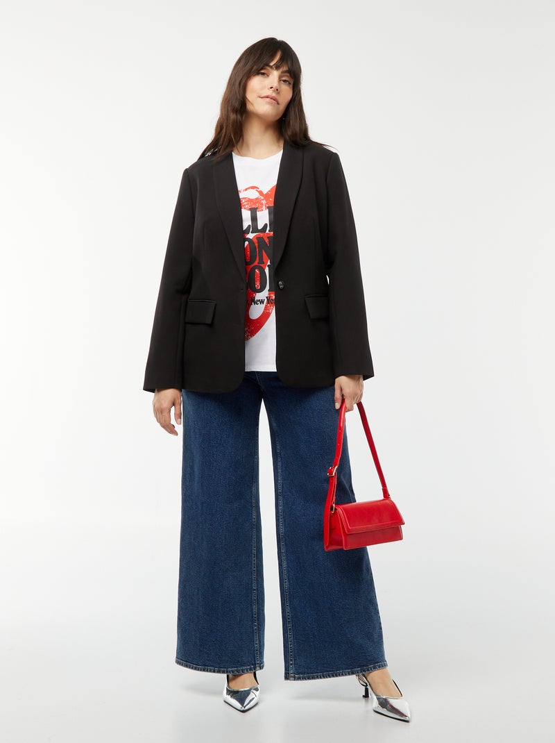 Veste de tailleur avec poche à rabat Noir - Kiabi