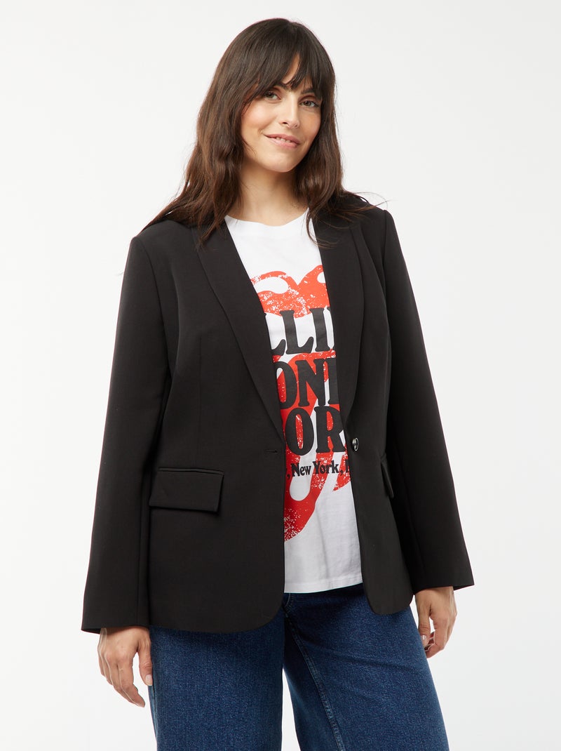 Veste de tailleur avec poche à rabat Noir - Kiabi