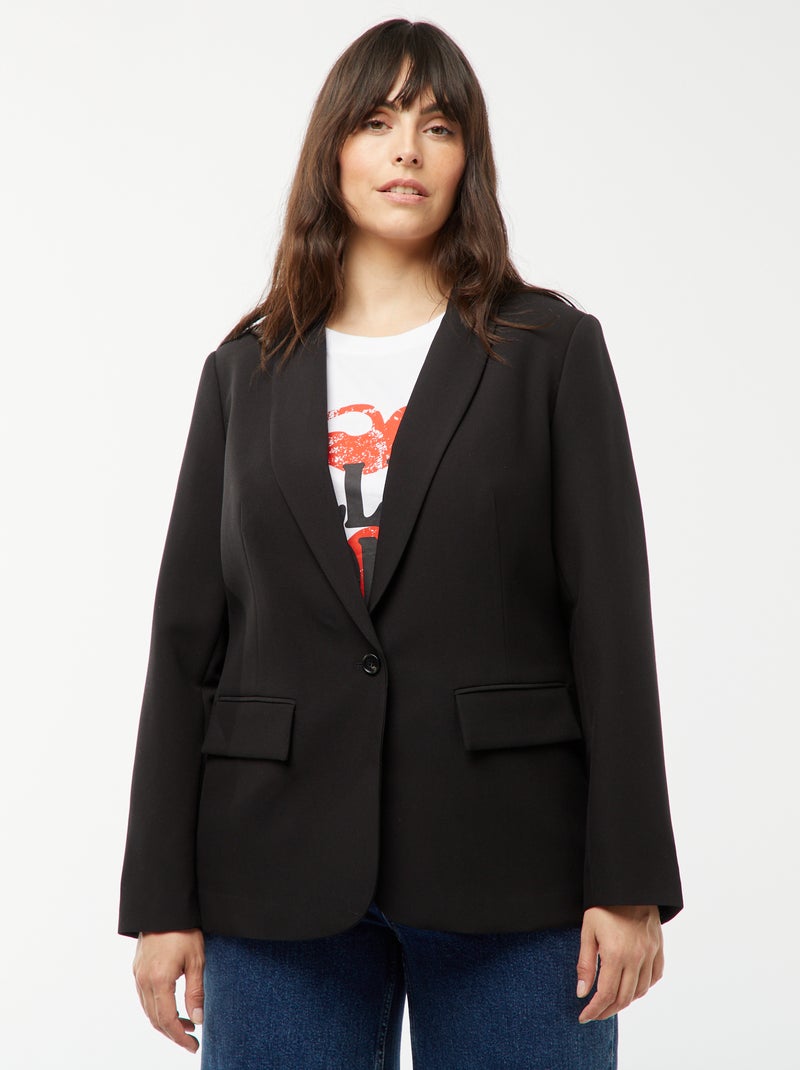 Veste de tailleur avec poche à rabat Noir - Kiabi