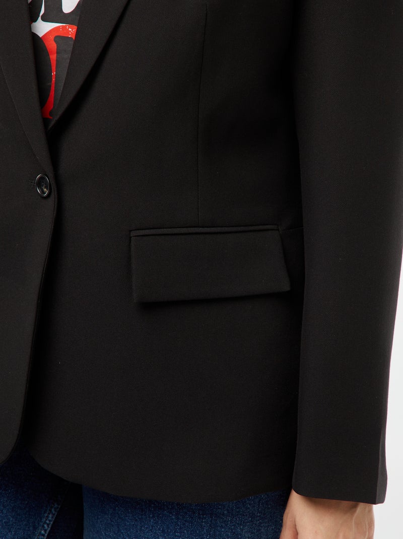 Veste de tailleur avec poche à rabat Noir - Kiabi