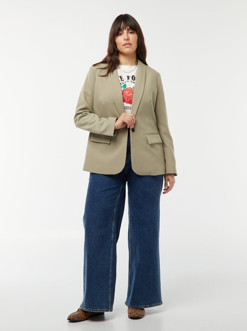 Veste de tailleur avec poche à rabat VERT - Kiabi