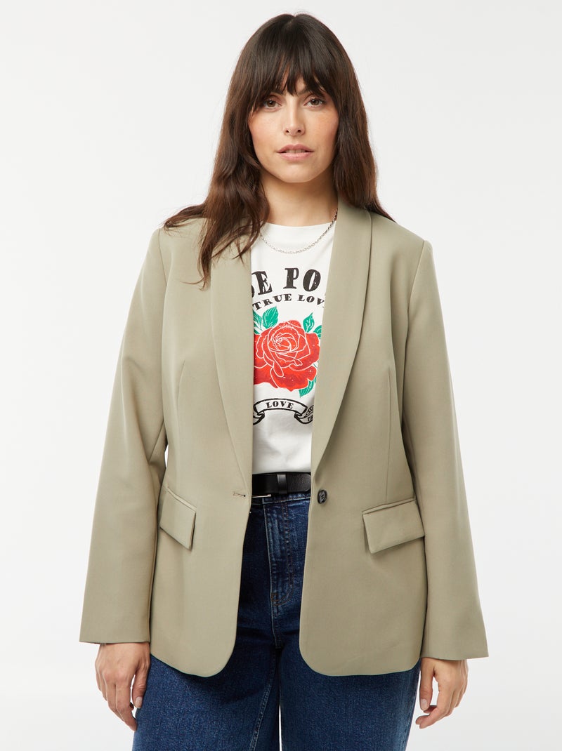 Veste de tailleur avec poche à rabat VERT - Kiabi