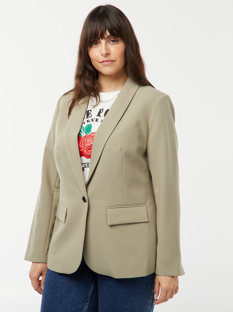 Veste de tailleur avec poche à rabat VERT - Kiabi