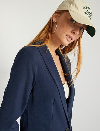 Blazer Femme Cintré - Veste Tailleur Ample, Style Travail Tendance - Automne/Mi-saison - Coton/Lin