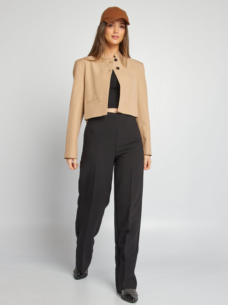 Veste de tailleur col mao BEIGE - Kiabi