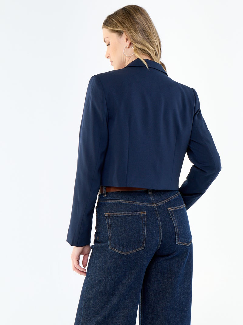 Veste de tailleur coupe courte Bleu - Kiabi