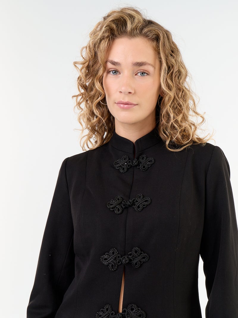 Veste de tailleur détail de fermeture mandarin Noir - Kiabi