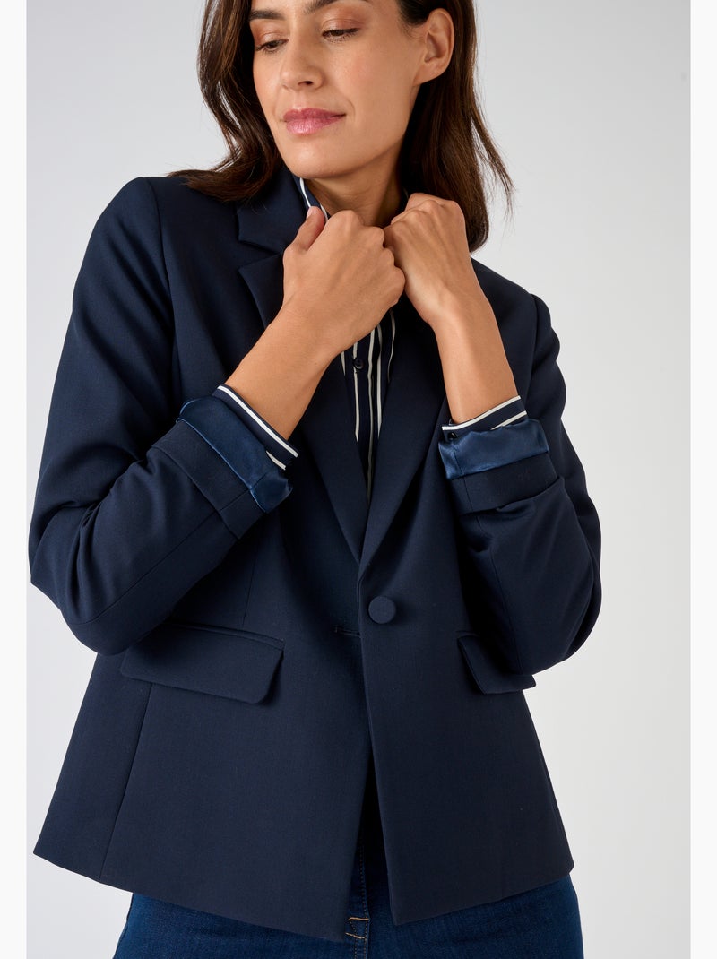 Veste de tailleur fluide - Damart Bleu marine - Kiabi