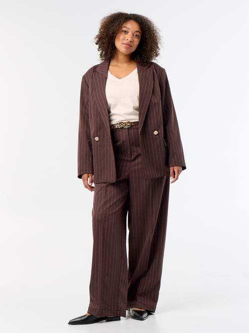 Veste de tailleur longue avec ouverture double boutonnage - Kiabi