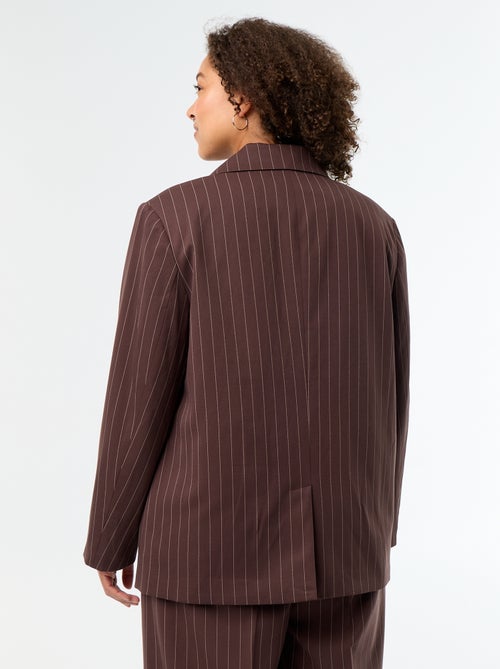 Veste de tailleur longue avec ouverture double boutonnage - Kiabi