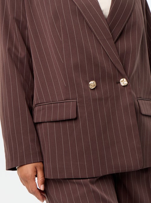 Veste de tailleur longue avec ouverture double boutonnage - Kiabi