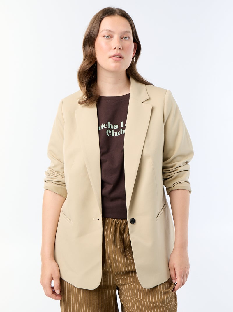Veste de tailleur longue Beige - Kiabi