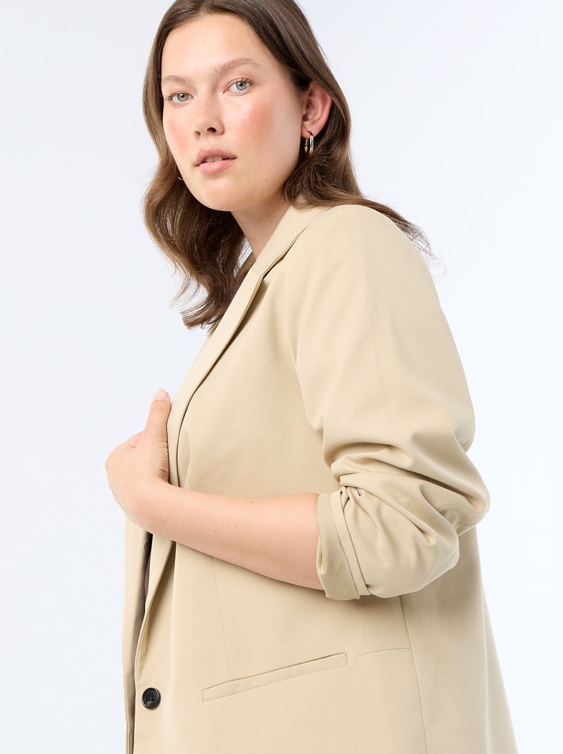 Veste de tailleur longue Beige - Kiabi