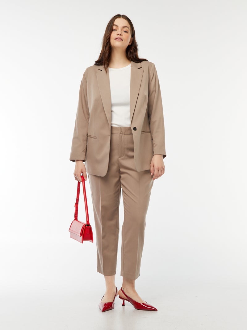 Veste de tailleur longue Beige - Kiabi