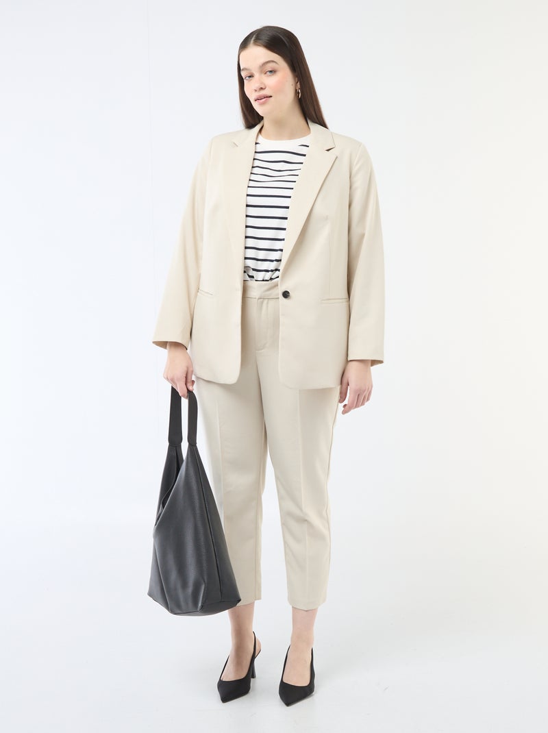 Veste de tailleur longue Beige - Kiabi