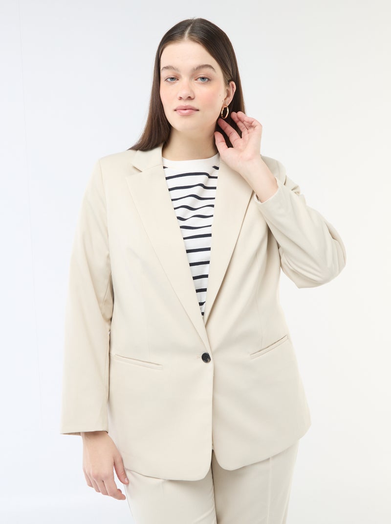 Veste de tailleur longue Beige - Kiabi