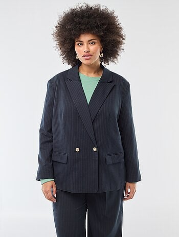 Veste de tailleur longue double boutonnage