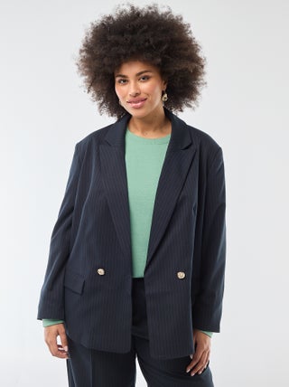 Veste de tailleur longue double boutonnage