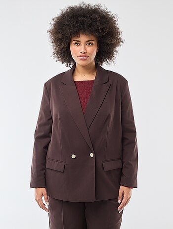 Veste de tailleur longue double boutonnage