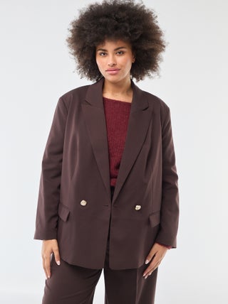 Veste de tailleur longue double boutonnage