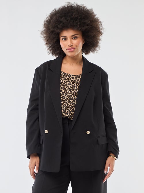 Veste de tailleur longue double boutonnage - Kiabi