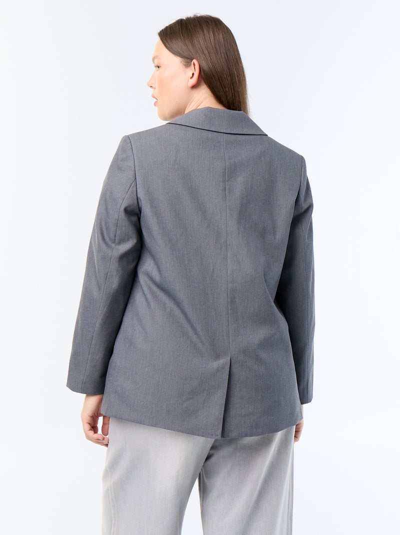 Veste de tailleur longue Gris - Kiabi