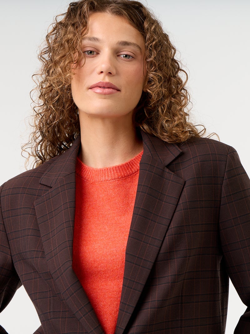 Veste de tailleur longue Marron - Kiabi