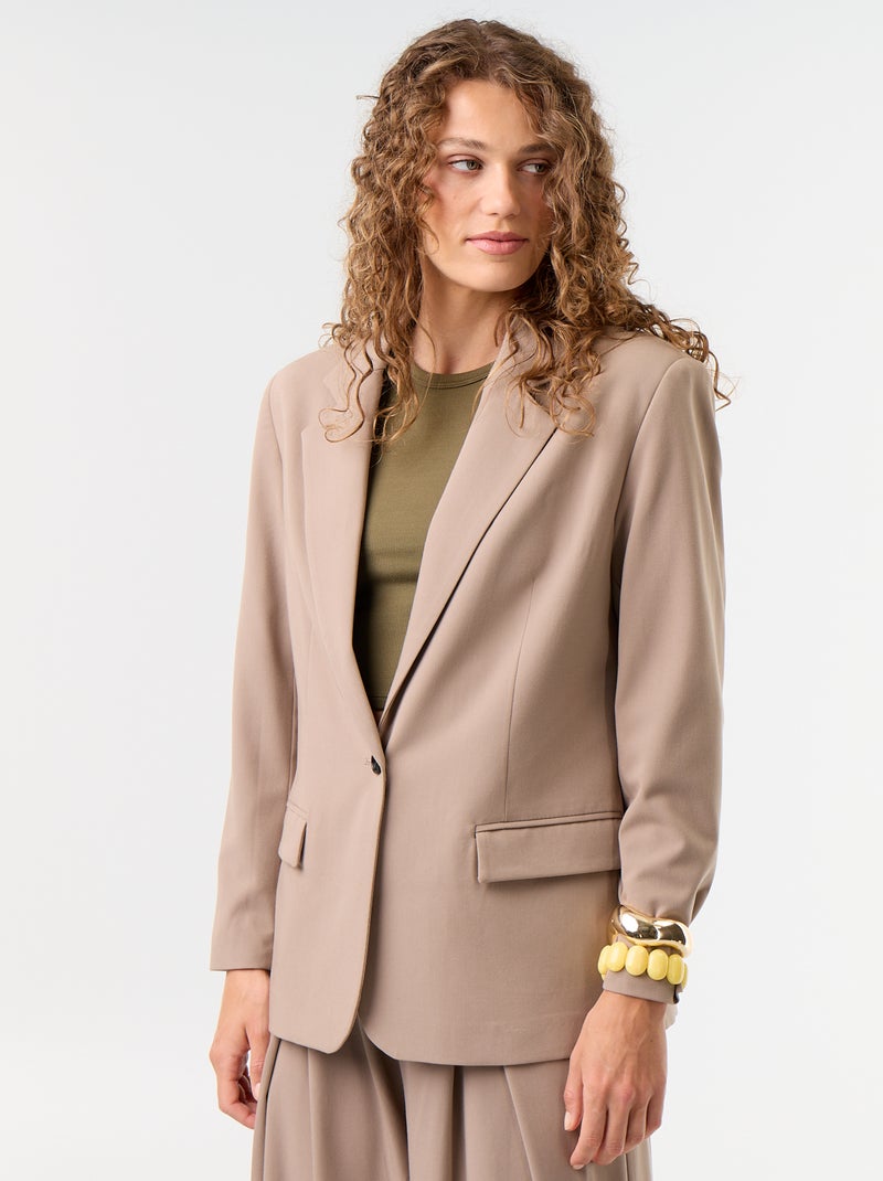 Veste de tailleur longue Marron - Kiabi