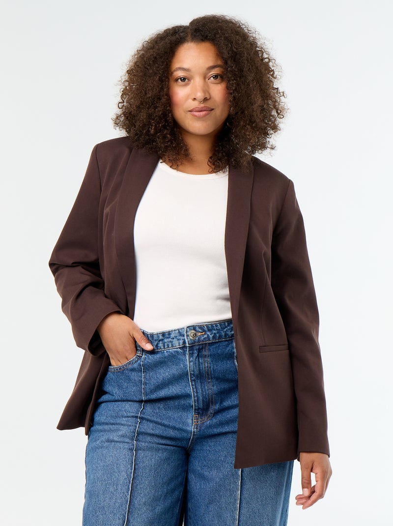 Veste de tailleur longue Marron - Kiabi