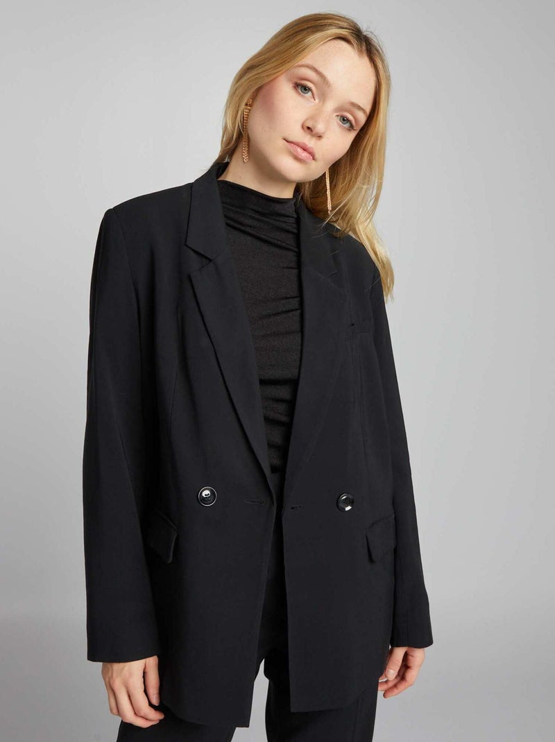 Veste de tailleur longue Noir - Kiabi