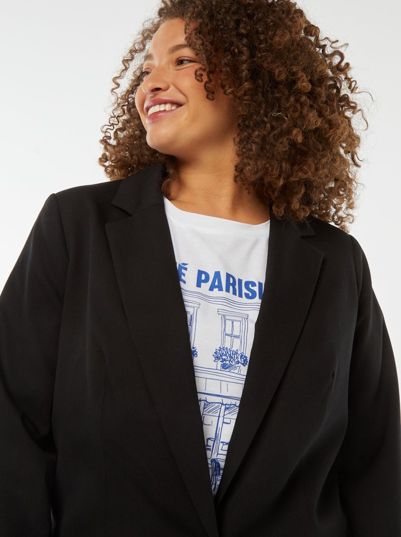 Veste de tailleur longue Noir - Kiabi