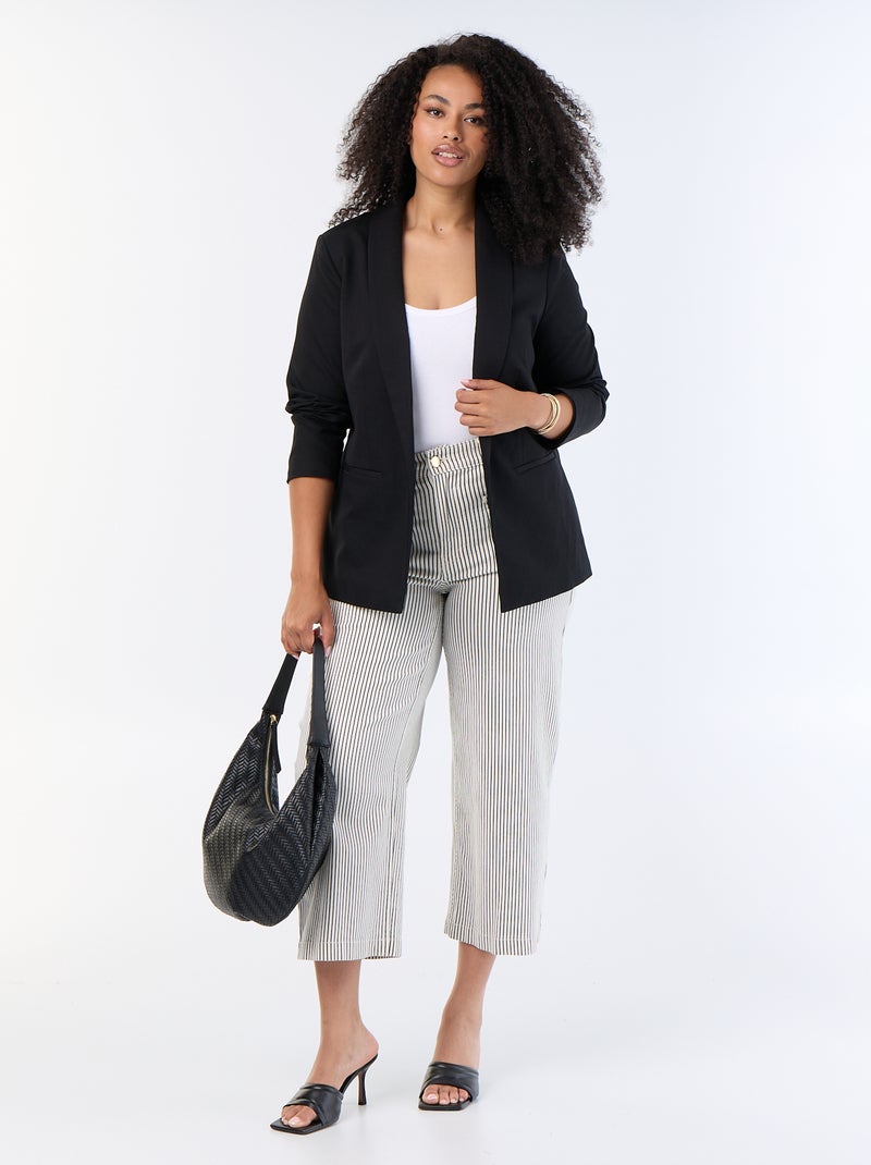 Veste de tailleur longue Noir - Kiabi