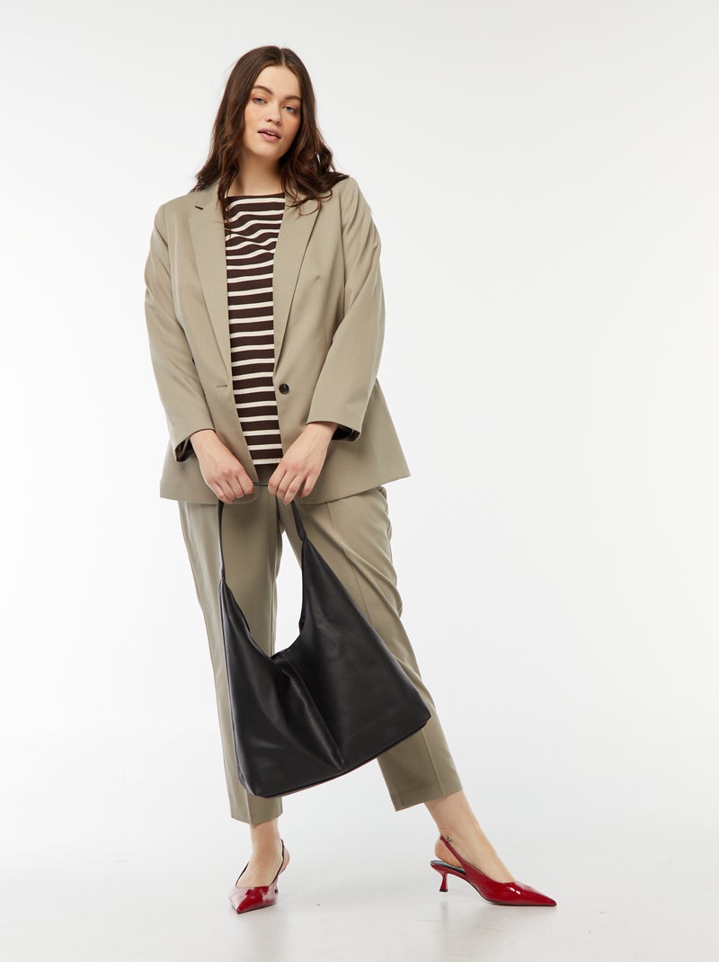 Veste de tailleur longue Vert - Kiabi
