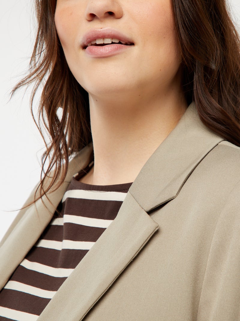 Veste de tailleur longue Vert - Kiabi