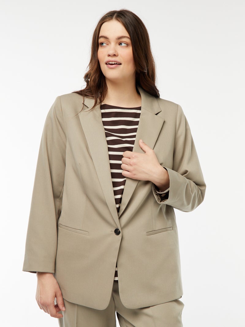 Veste de tailleur longue Vert - Kiabi