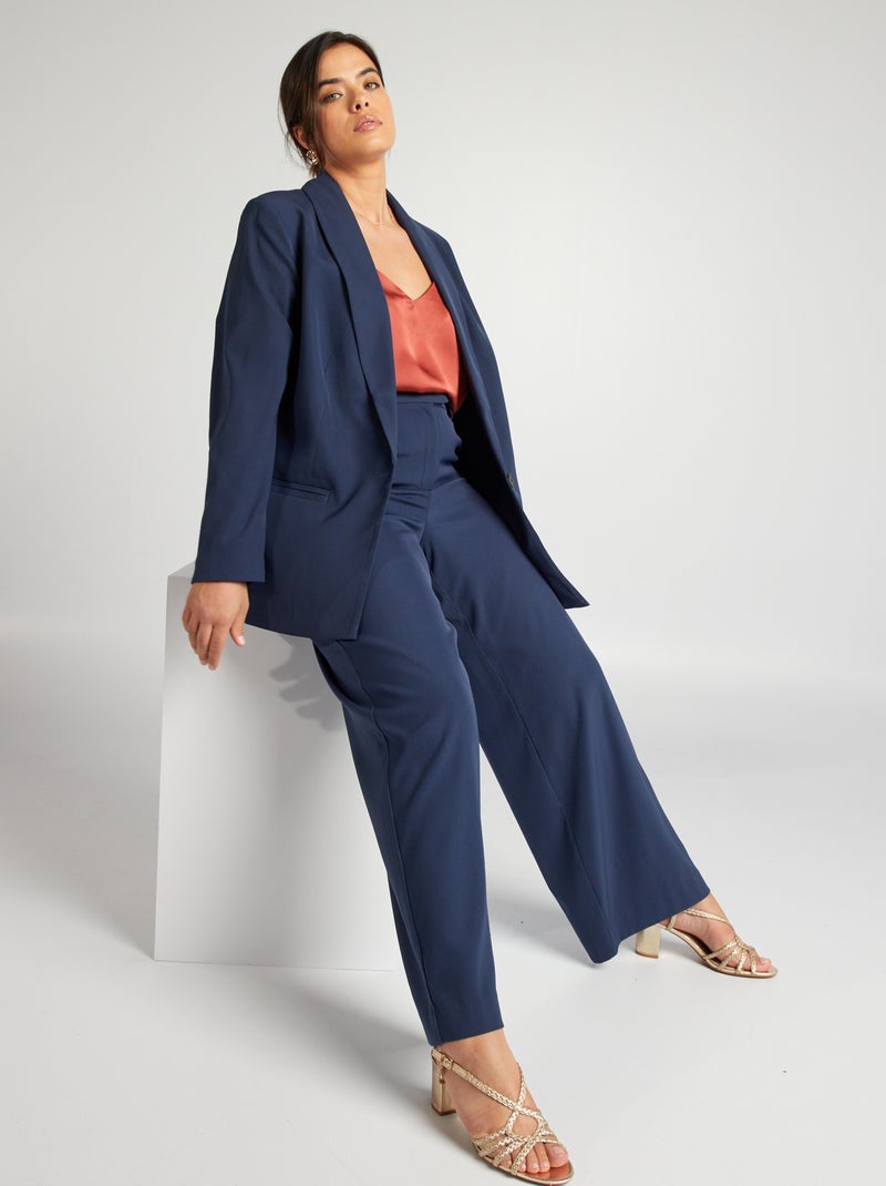 Veste de tailleur mi-longue Bleu marine - Kiabi