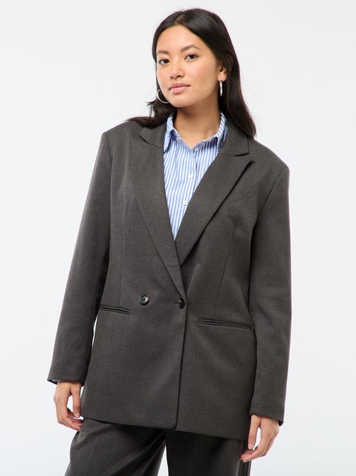 Veste de tailleur oversize en flanelle - Kiabi