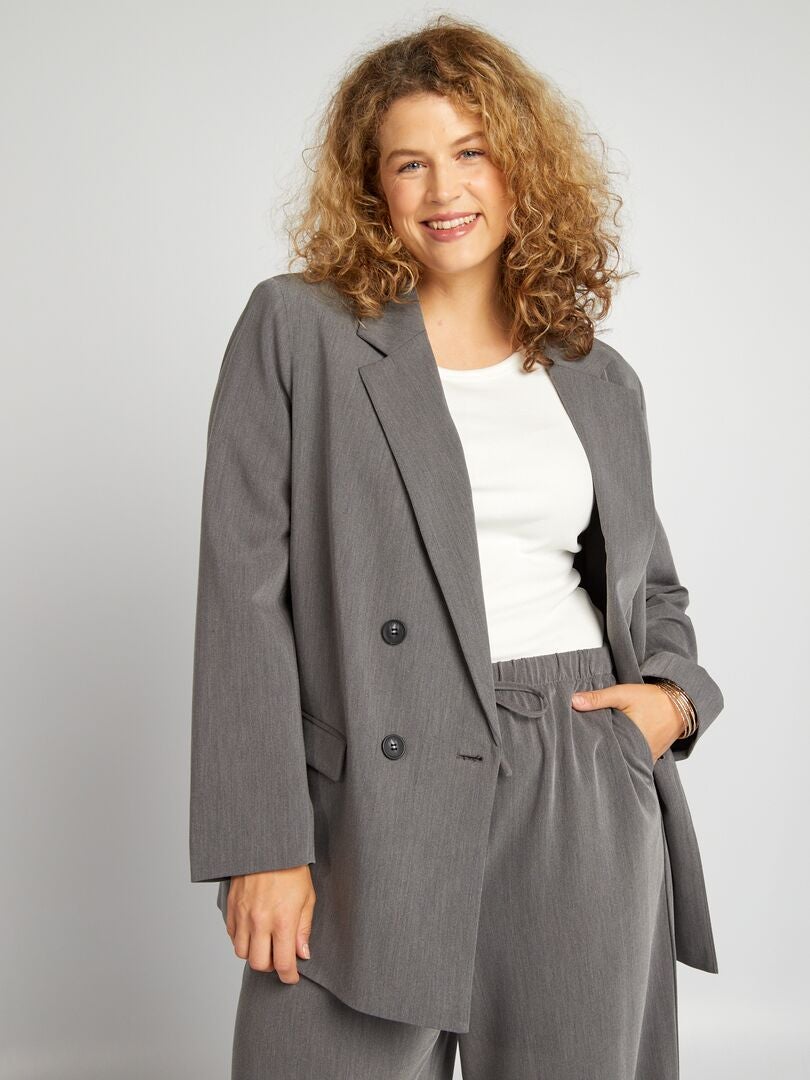 Veste de tailleur oversize Gris - Kiabi