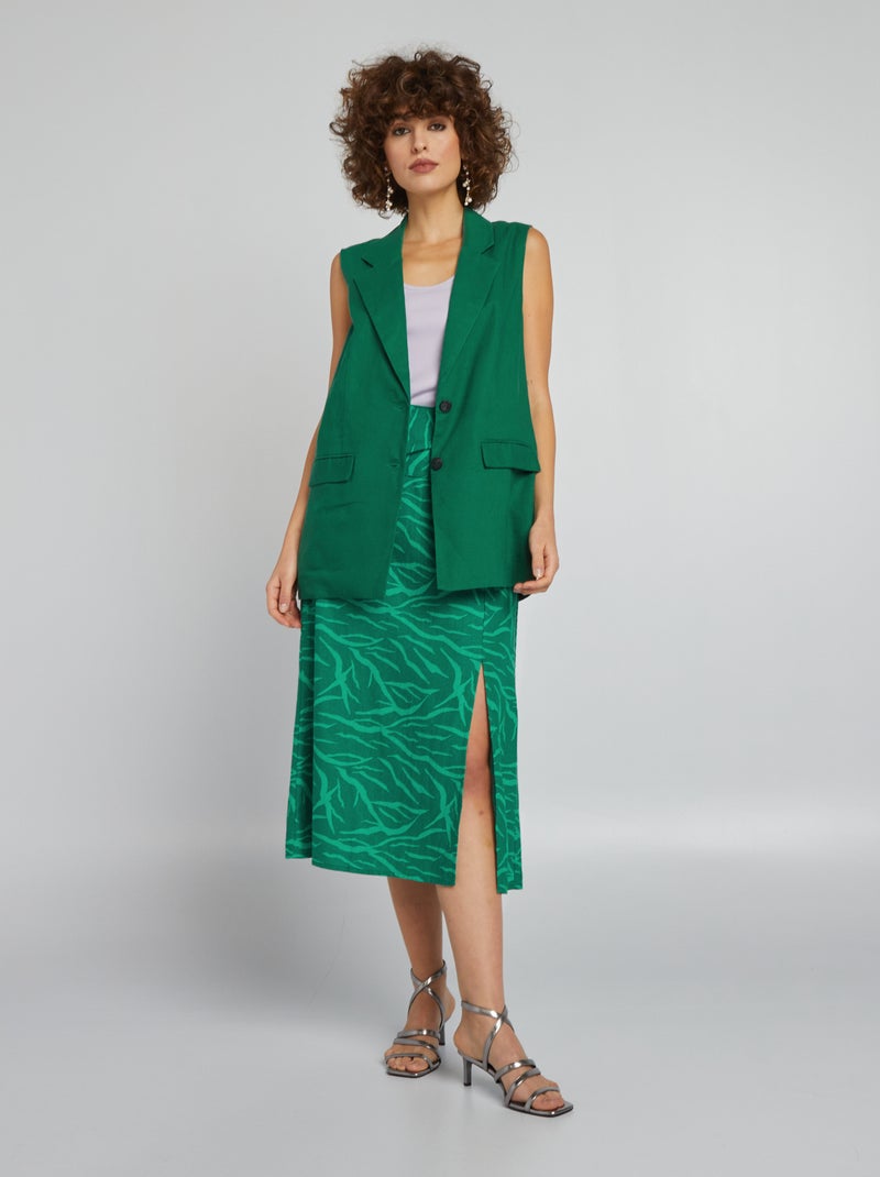 Veste de tailleur sans manches Vert - Kiabi