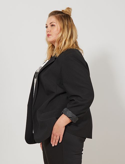 Veste de tailleur uni Grande taille femme - noir - Kiabi ...