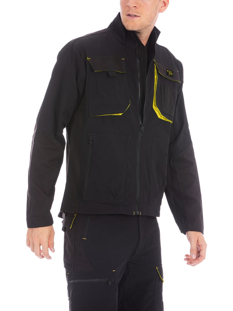 Veste de travail technique en bi-stretch GRID Noir - Kiabi
