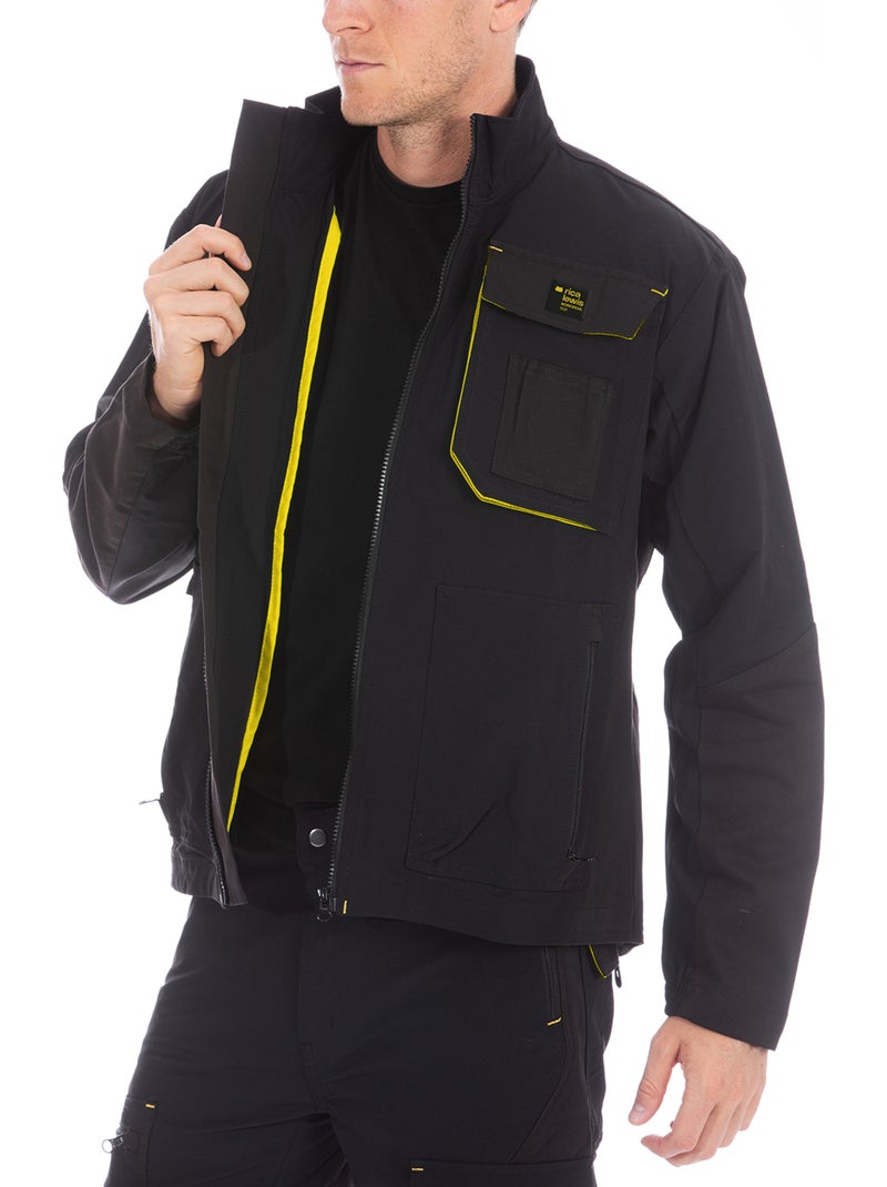 Veste de travail technique en bi-stretch GRID Noir - Kiabi