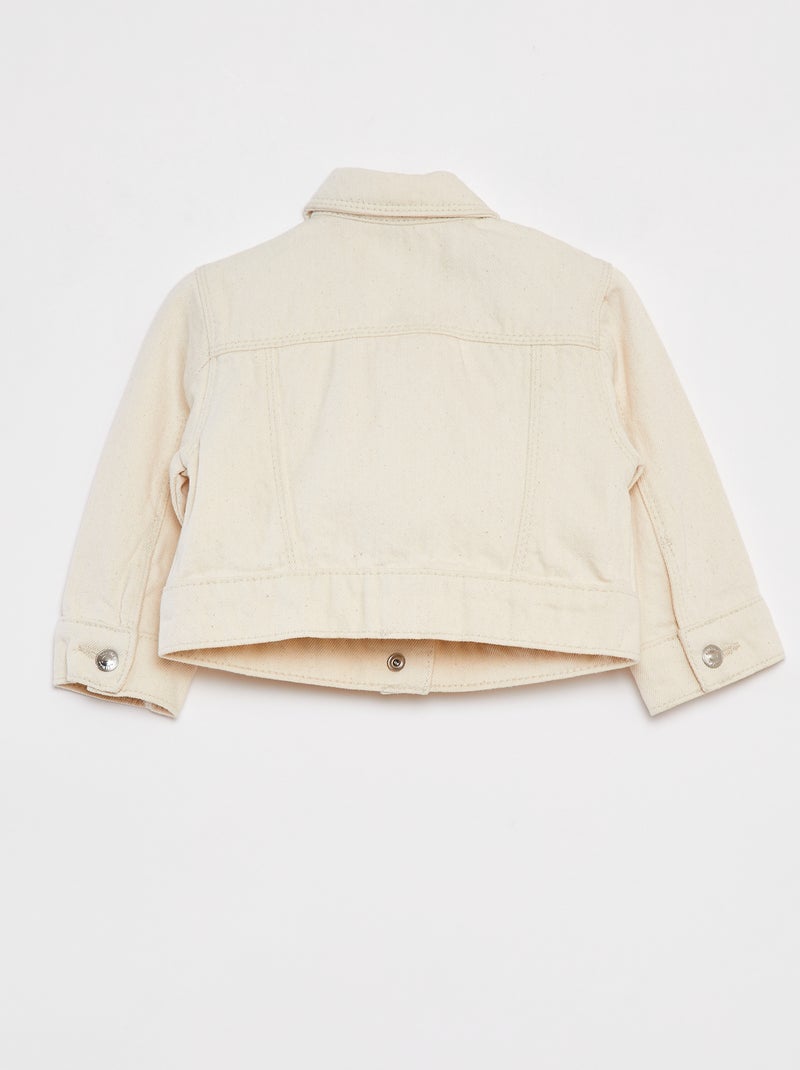 Veste denim avec ouverture pressionnée Beige - Kiabi