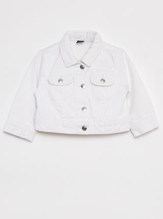 Veste denim avec ouverture pressionnée