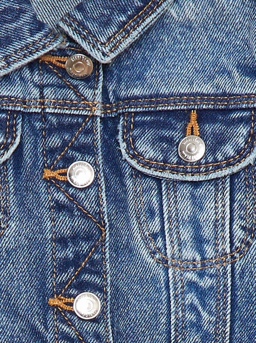 Veste denim avec ouverture pressionnée - Kiabi