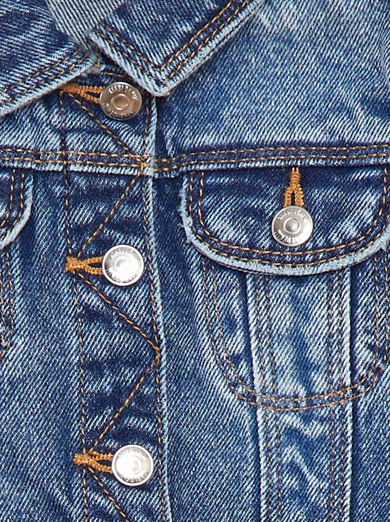 Veste denim avec ouverture pressionnée Bleu - Kiabi