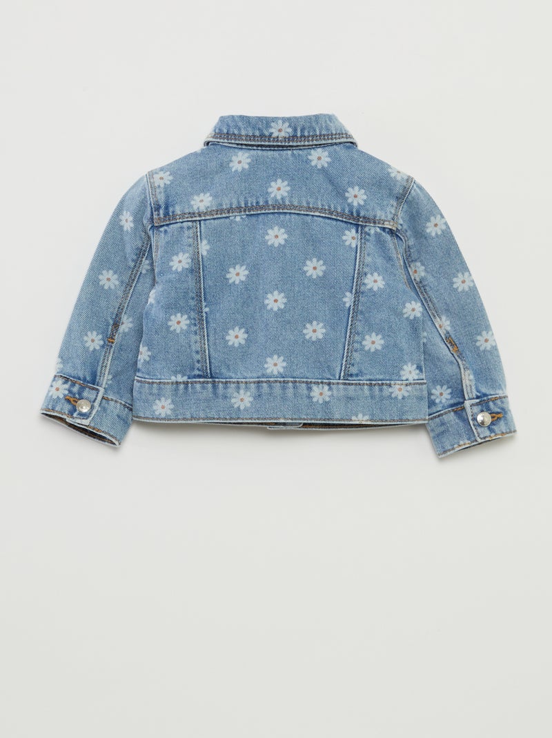 Veste denim avec ouverture pressionnée BLEU - Kiabi